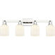 Downtown Urban Bridal Veil 4 Light 32 inch Polished Nickel Bath Vanity Light Wall Light in Gloss White Glass