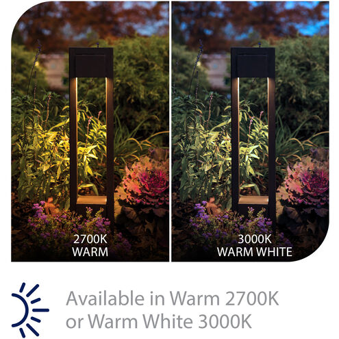 Park 120 12.5 watt Black Bollard Lighting in 2700K, WAC Landscape