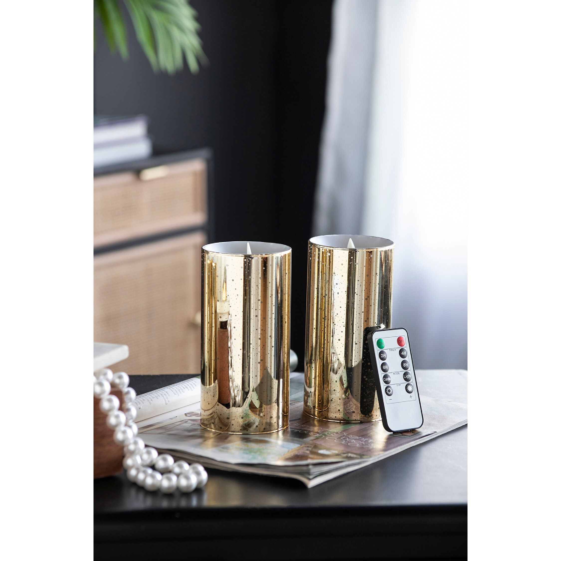 Speckled 6 X 3 inch LED Candle