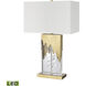 Custom Blend 28 inch 9.00 watt Natural with Brass Table Lamp Portable Light
