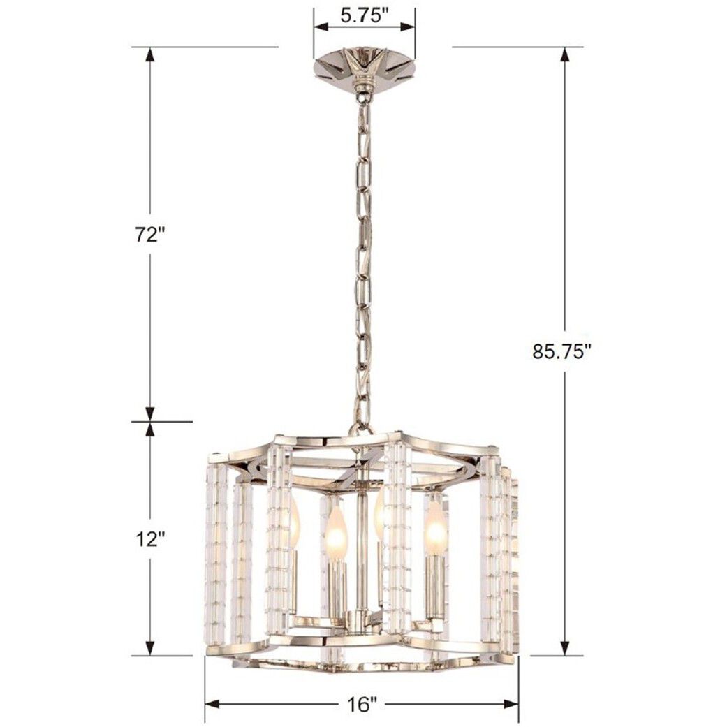 Carson 4 Light 16 inch Polished Nickel Chandelier Ceiling Light