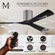 Atlas Irene-3H 42 inch Brushed Pewter with Matte Black Blades Ceiling Fan, Flush Mounted