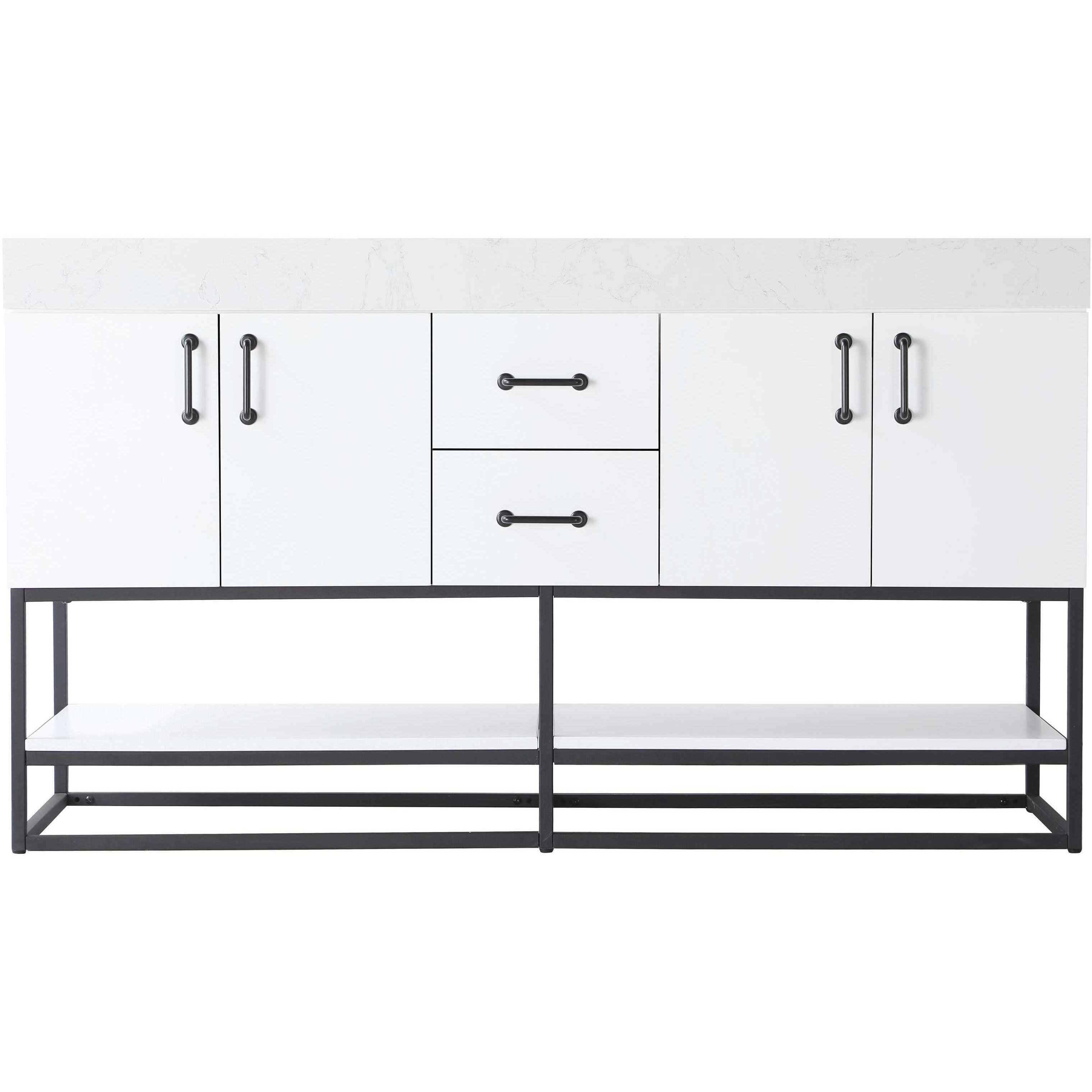 Caroline 60 X 34 inch White Bathroom Vanity Cabinet