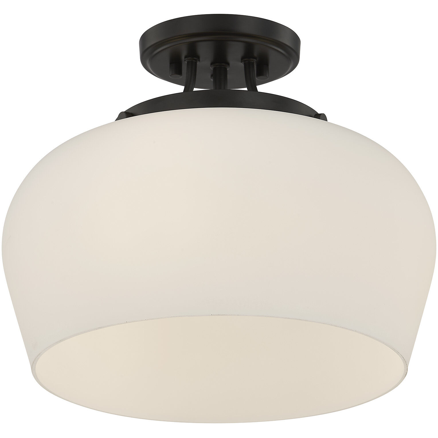 Octave 3 Light 13 inch Matte Black Semi-Flush Ceiling Light, Essentials