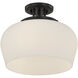Octave 3 Light 13 inch Matte Black Semi-Flush Ceiling Light, Essentials