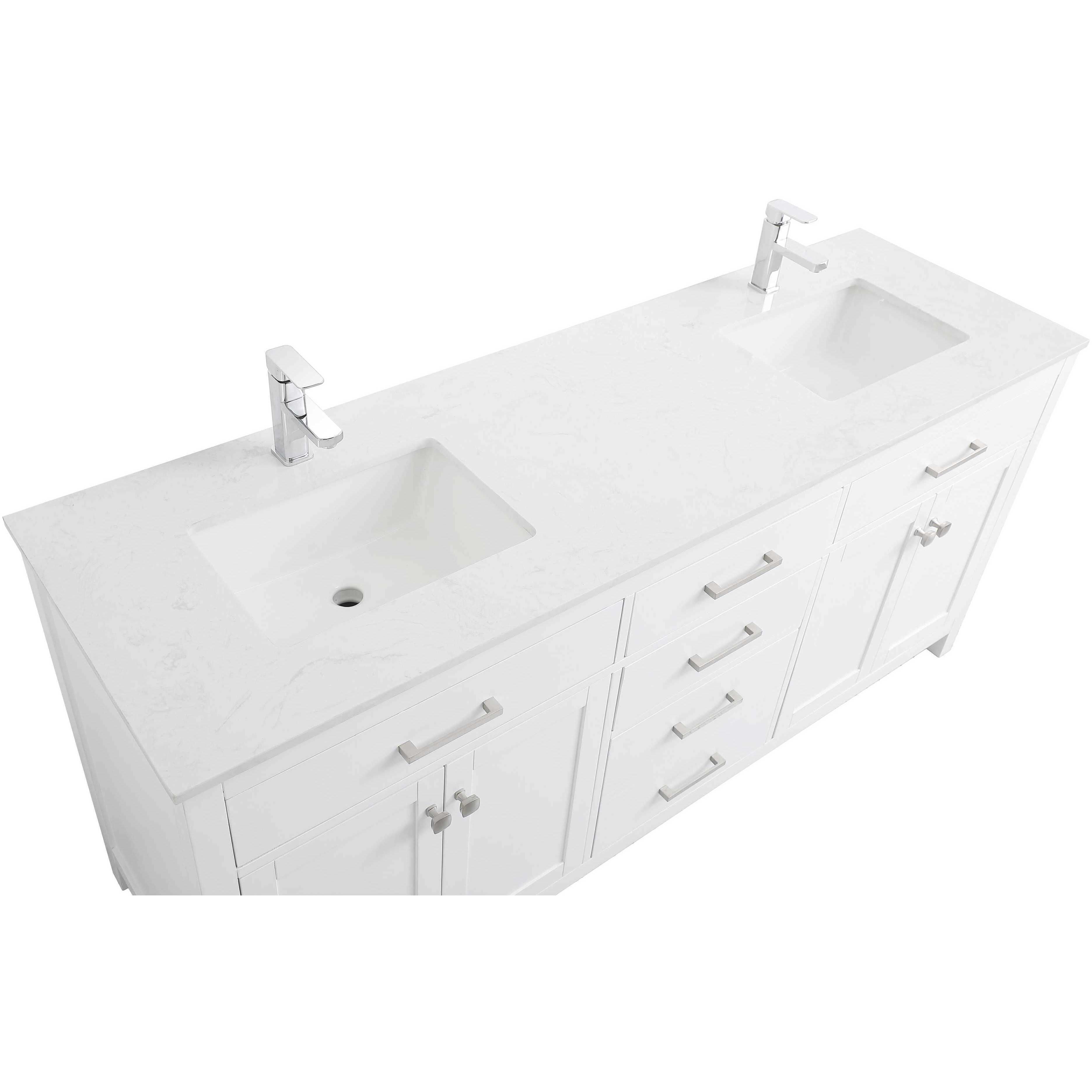 Lewis 72 X 22 X 34 inch White Vanity Sink Set