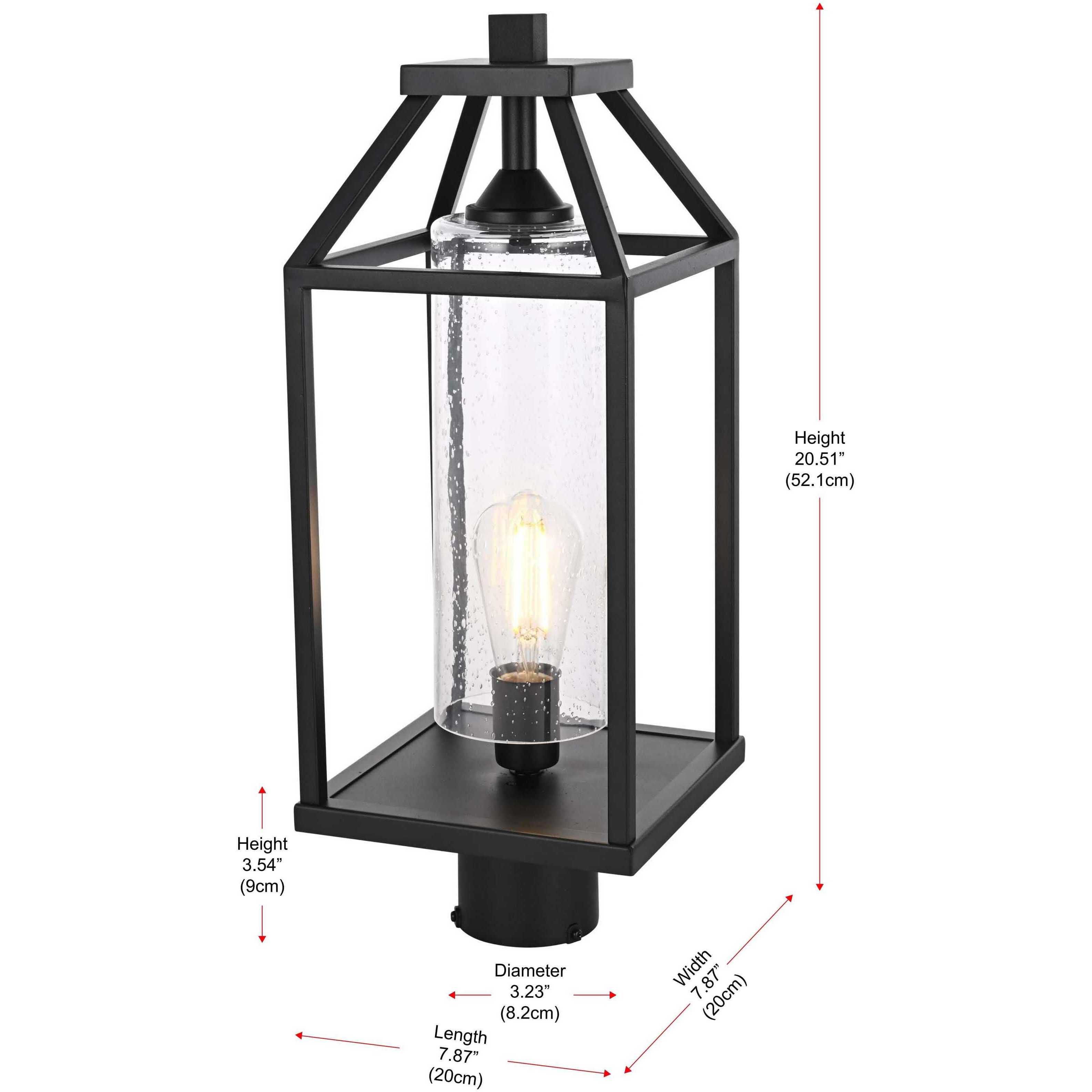Zora 1 Light 20.5 inch Black Outdoor Post Light