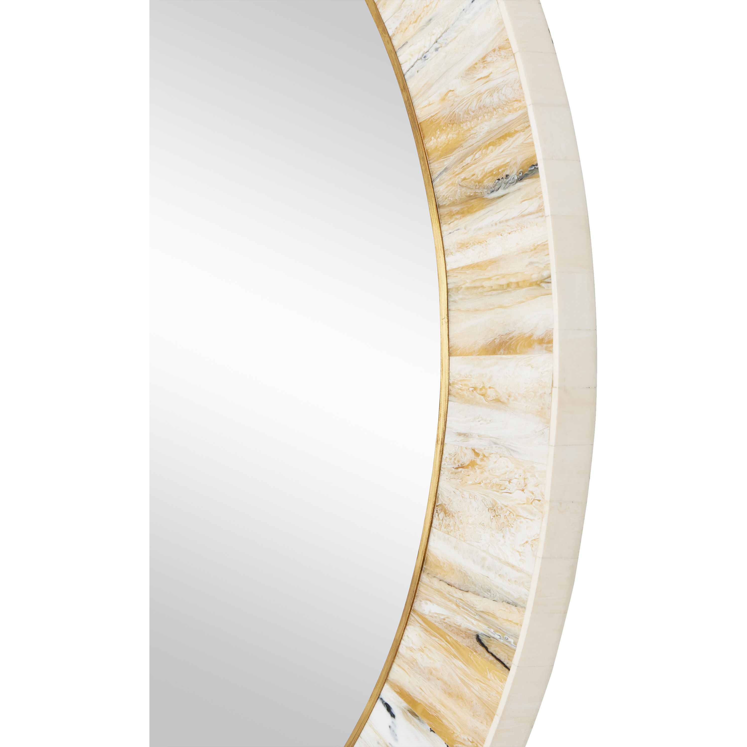 Niva 24 inch Cream and Brass with Mirror Wall Mirror
