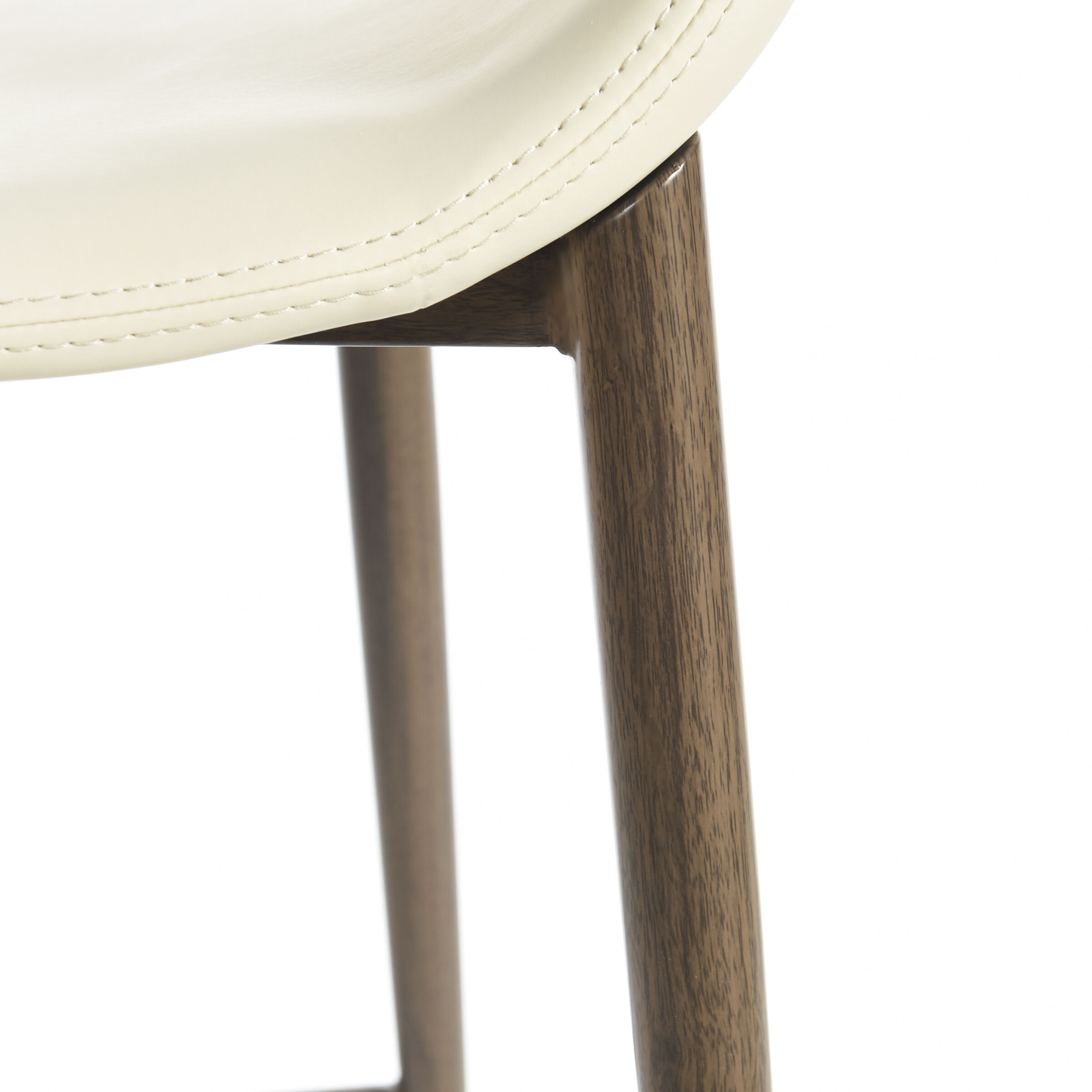 Luna 40.55 inch Light Beige and Walnut Bar Stool