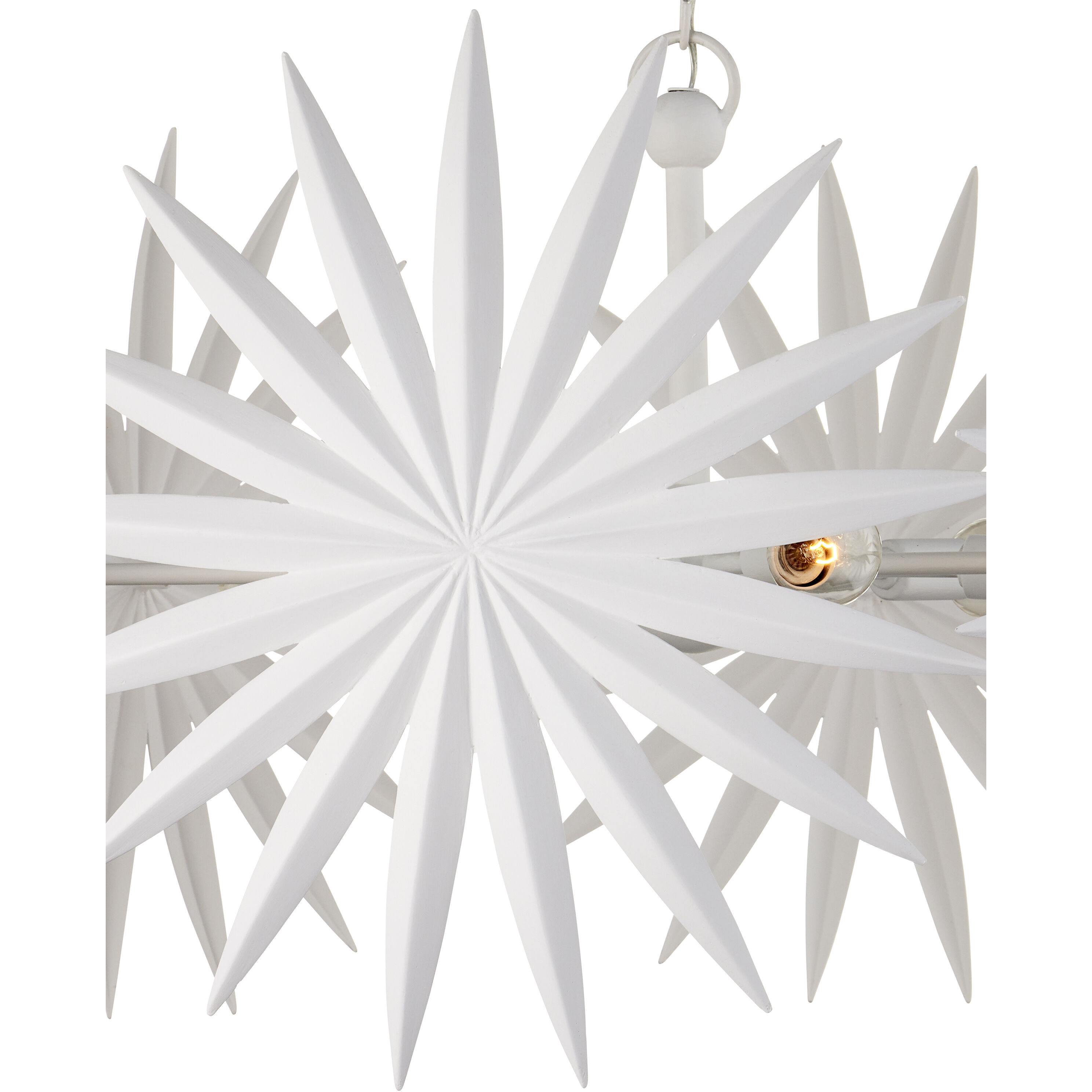 Bismarkia 6 Light 30 inch Gesso White Chandelier Ceiling Light, Small, Marjorie Skouras Collection