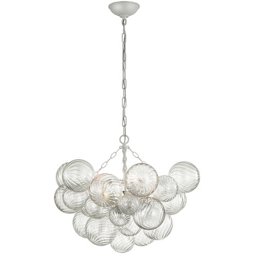 Julie Neill Talia LED 29.25 inch Plaster White and Clear Swirled Glass Chandelier Ceiling Light, Medium