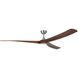 Williwaw 84 inch Brushed Nickel with Acacia Blades Ceiling Fan