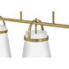 Tori LED 38 inch Lacquered Brass Chandelier Ceiling Light, Linear