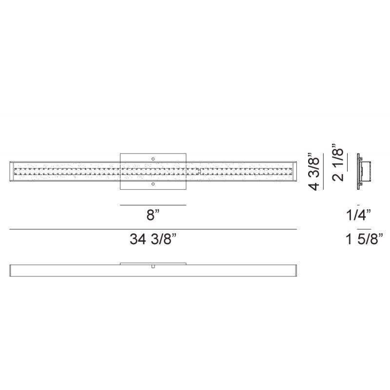 Millare LED 34.38 inch Aluminum Wall Sconce Wall Light