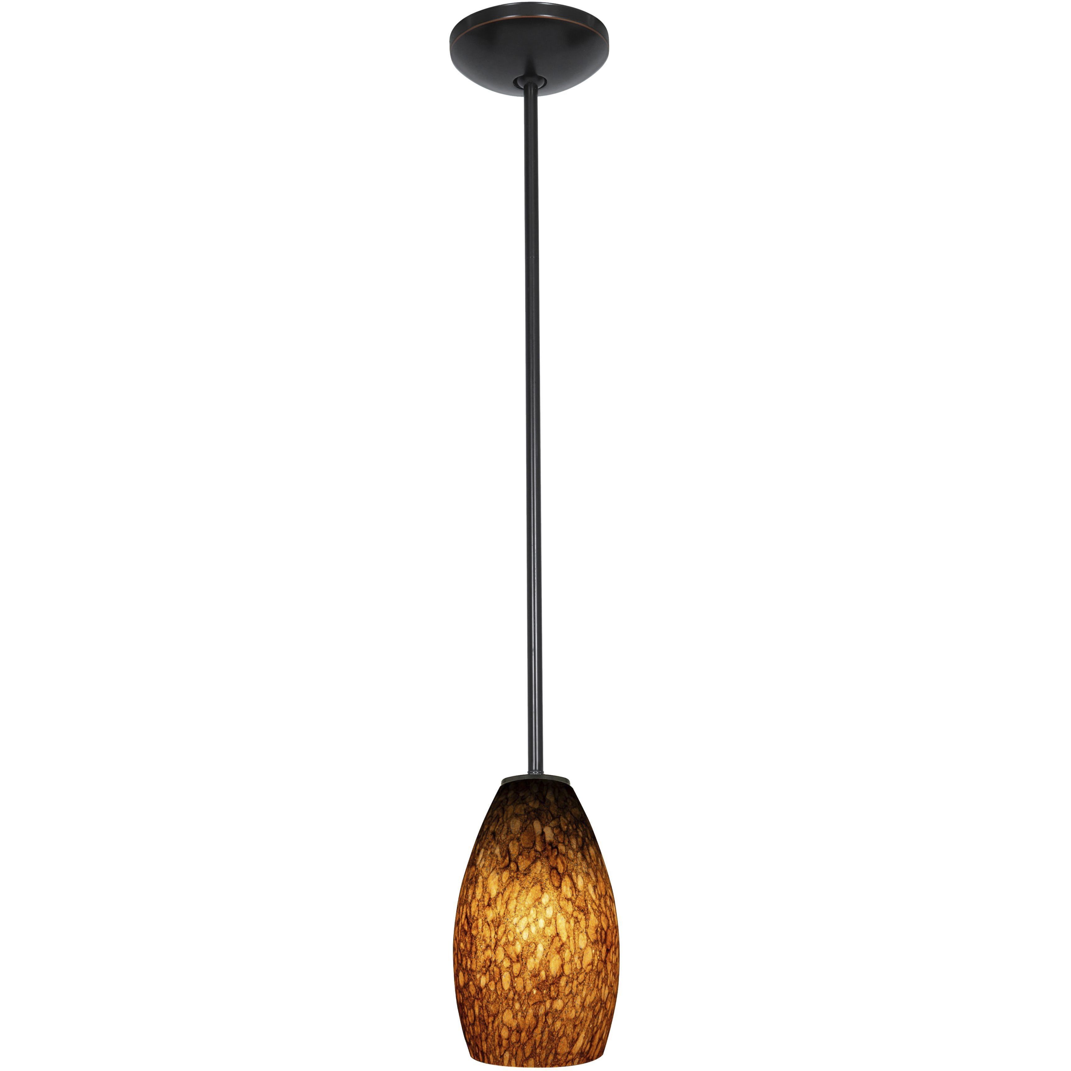 Champagne 1 Light 5 inch Oil Rubbed Bronze Pendant Ceiling Light in Brown Stone