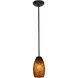 Champagne 1 Light 5 inch Oil Rubbed Bronze Pendant Ceiling Light in Brown Stone