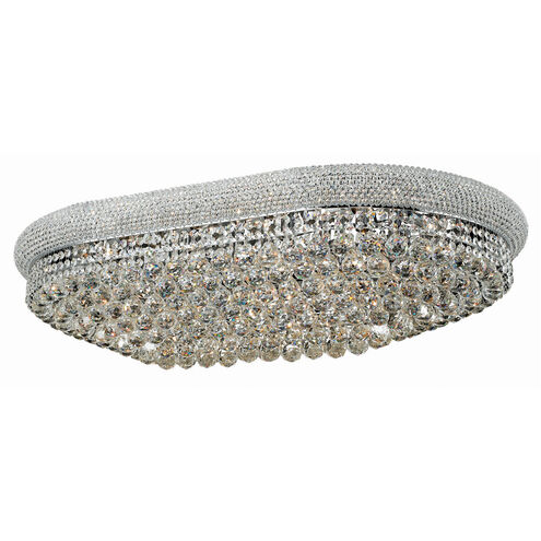 Primo 24 Light 24 inch Silver and Clear Mirror Flush Mount Ceiling Light in Royal Cut