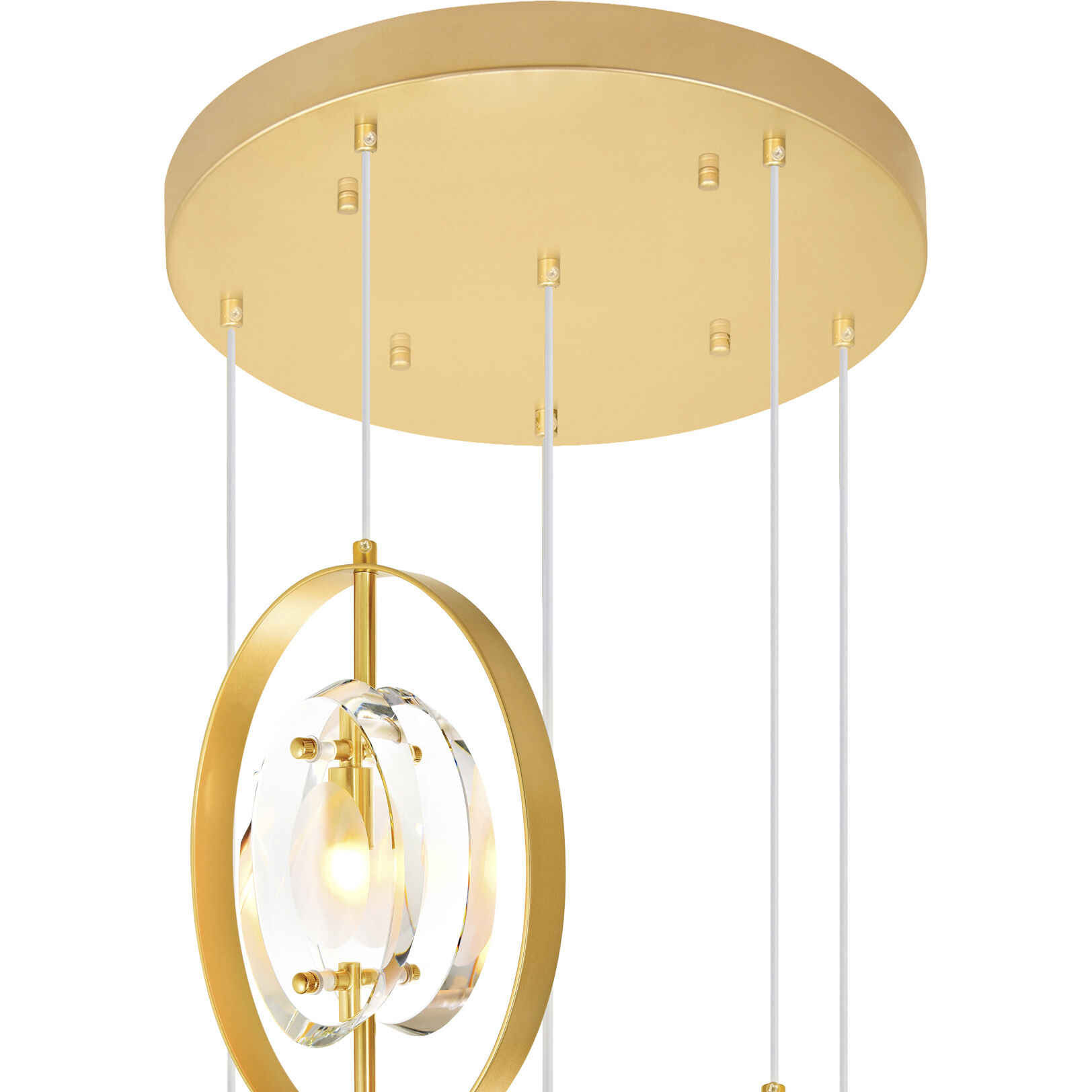 Iris 6 Light 21 inch Brass Multi Point Pendant Ceiling Light