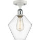 Ballston Cindyrella LED 8 inch White and Polished Chrome Semi-Flush Mount Ceiling Light in Clear Glass