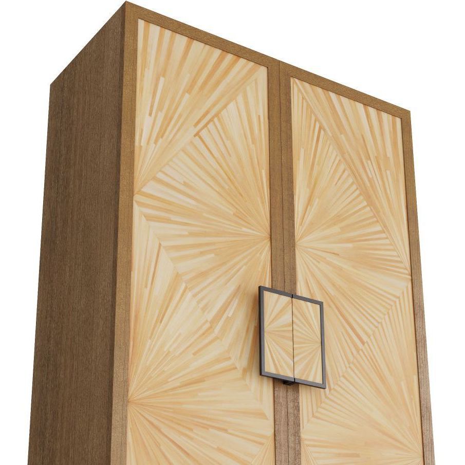 Bianca 40 inch Blonde Straw Marquetry Cabinet