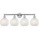 Edison White Mouchette 4 Light 35 inch Polished Chrome Bath Vanity Light Wall Light