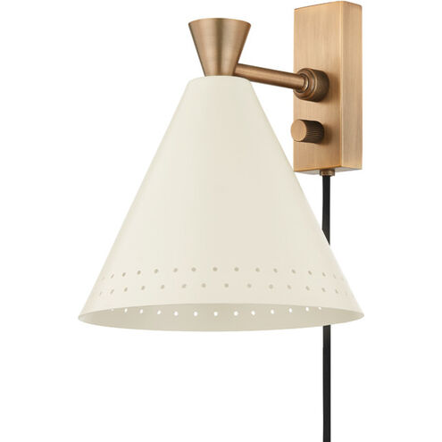 Arvin 8.75 inch 60.00 watt Patina Brass/Soft Sand Plug-in Swivel Sconce Wall Light