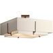 Exos 4 Light 24.6 inch Ink Semi-Flush Ceiling Light in Natural Anna/Flax, Large