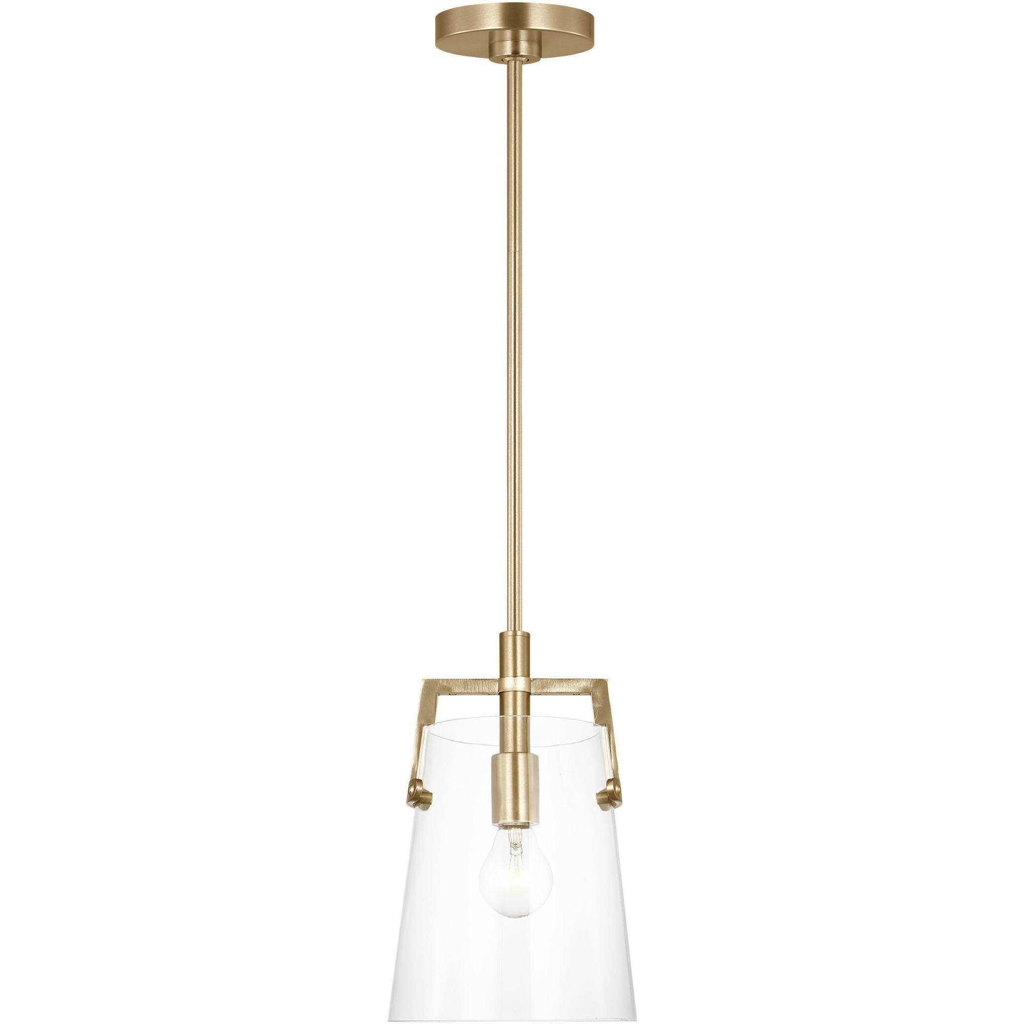 Drew & Jonathan Crofton 1 Light 7.75 inch Satin Brass Pendant Ceiling Light, Small
