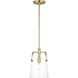 Drew & Jonathan Crofton 1 Light 7.75 inch Satin Brass Pendant Ceiling Light, Small