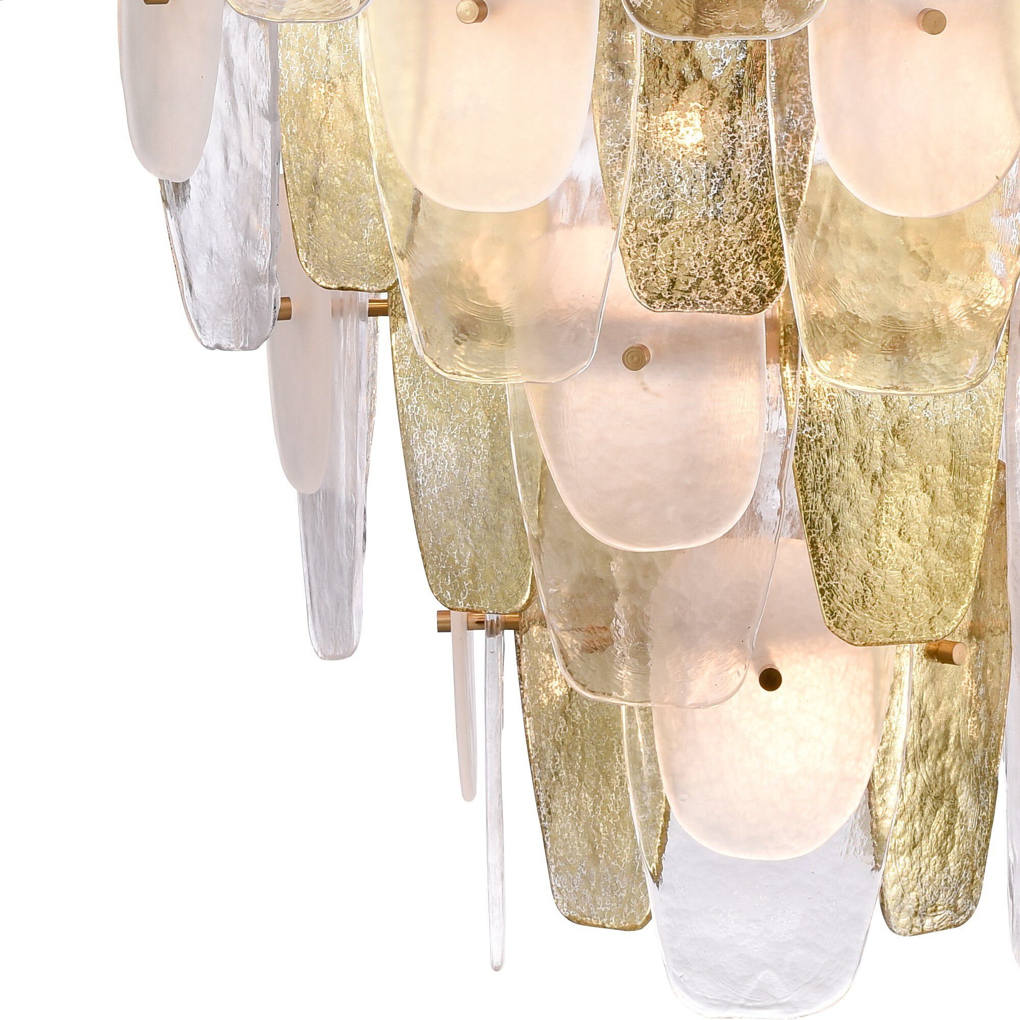 Strata 16 Light 36 inch Lacquered Gold Chandelier Ceiling Light, Converts to Semi Flush