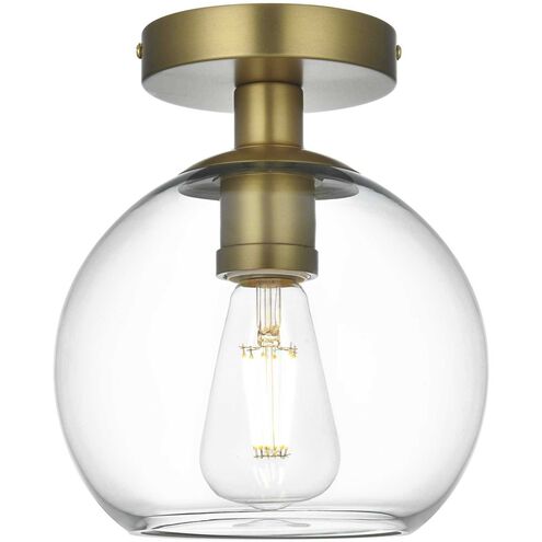 Baxter 1 Light 8 inch Satin Gold Flush Mount Ceiling Light