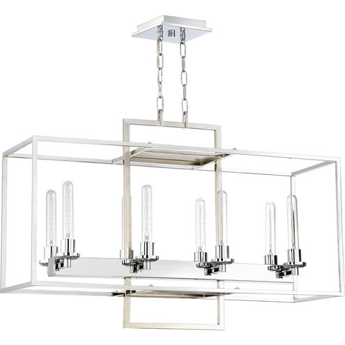 Cubic 8 Light 12 inch Chrome Chandelier Ceiling Light