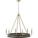 Finn 6 Light 31 inch Black Stain and Matte Brass Chandelier Ceiling Light