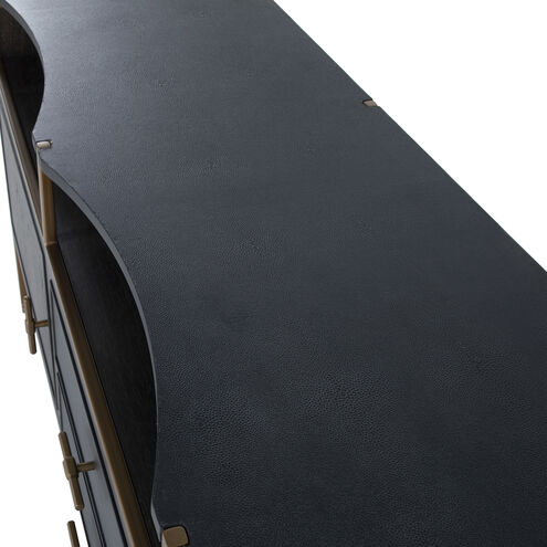Jameson Natural Black / Black Faux Shagreen / Stained Gold Cabinet