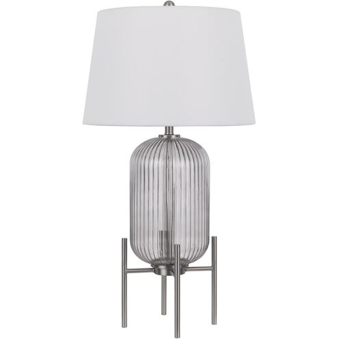 Belleville 32.5 inch 150.00 watt Clear and Brushed Steel Table Lamp Portable Light