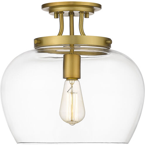 Joliet 1 Light 13 inch Olde Brass Semi Flush Mount Ceiling Light