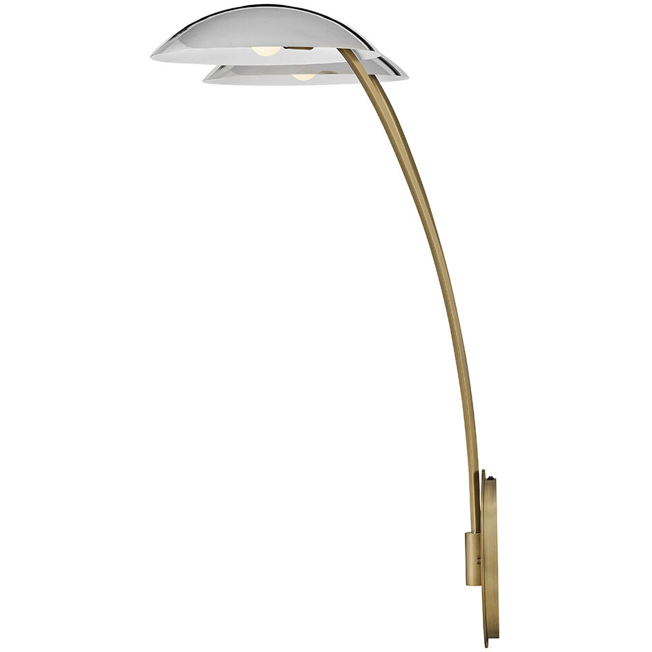 Glenn Sconce Wall Light in Heritage Brass with Chrome