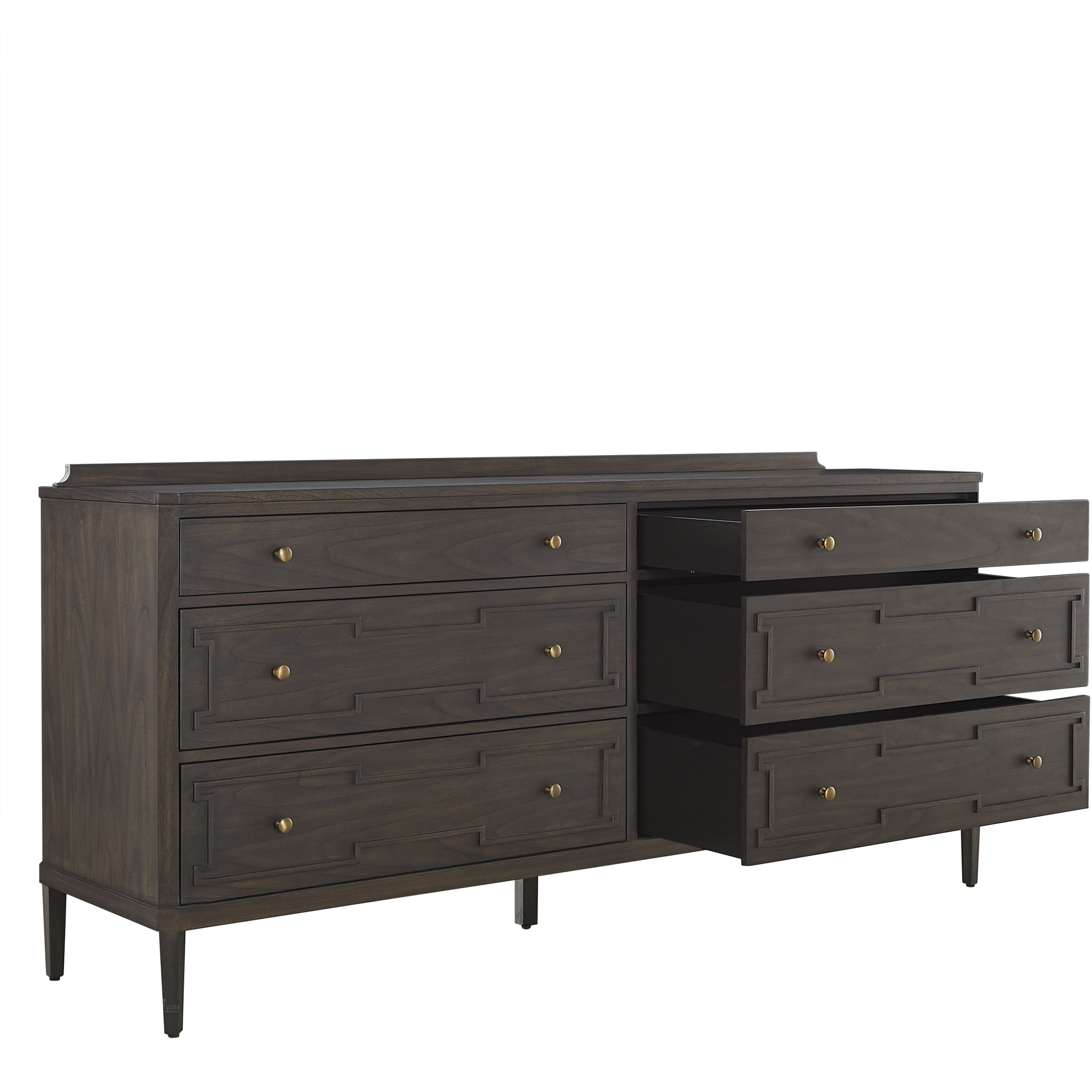 Glenwood Cerused Brown and Brushed Antique Brass Dresser