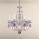 Hamilton Rock Crystal 7 Light 24 inch Silver Chandelier Ceiling Light in Polished Silver, Rock Amethyst