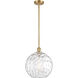 Ballston Athens Water Glass LED 12 inch Satin Gold Mini Pendant Ceiling Light