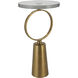 Ringlet 24 X 13 inch Antique Brass and Seeded Glass Accent Table