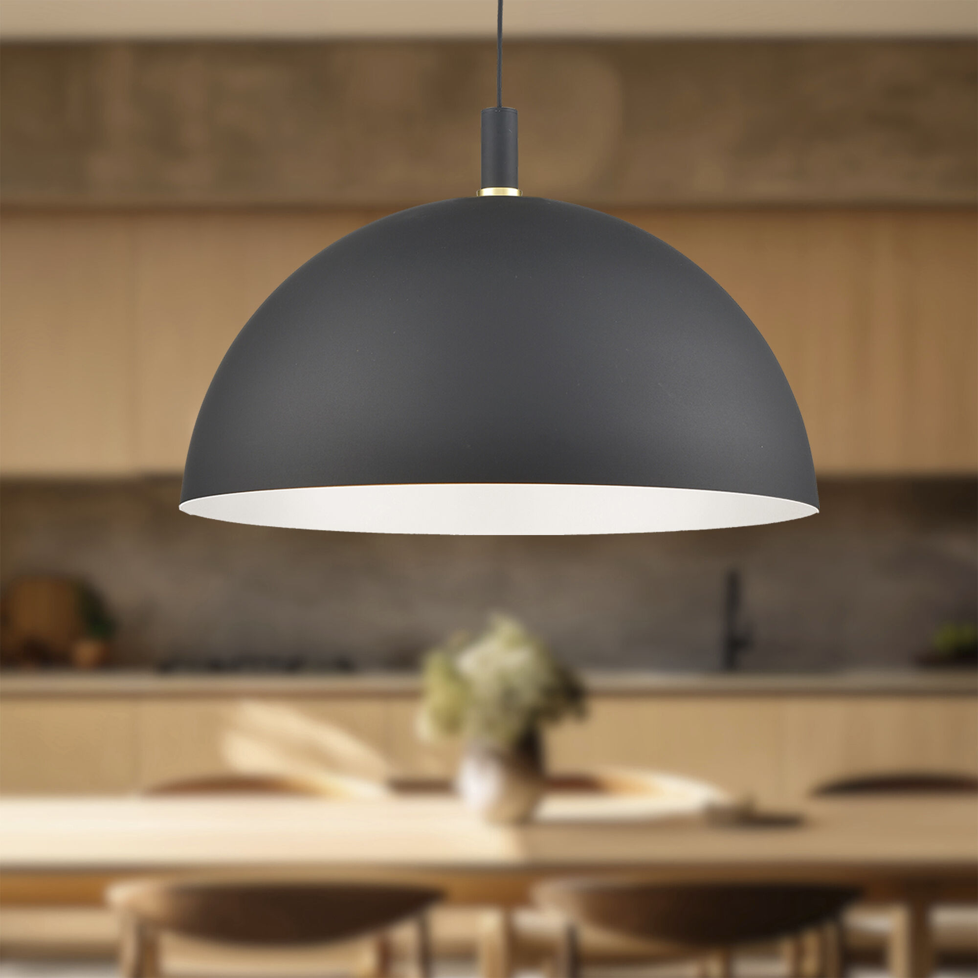 Archibald 1 Light 31.5 inch Black With Gold Detail Pendant Ceiling Light