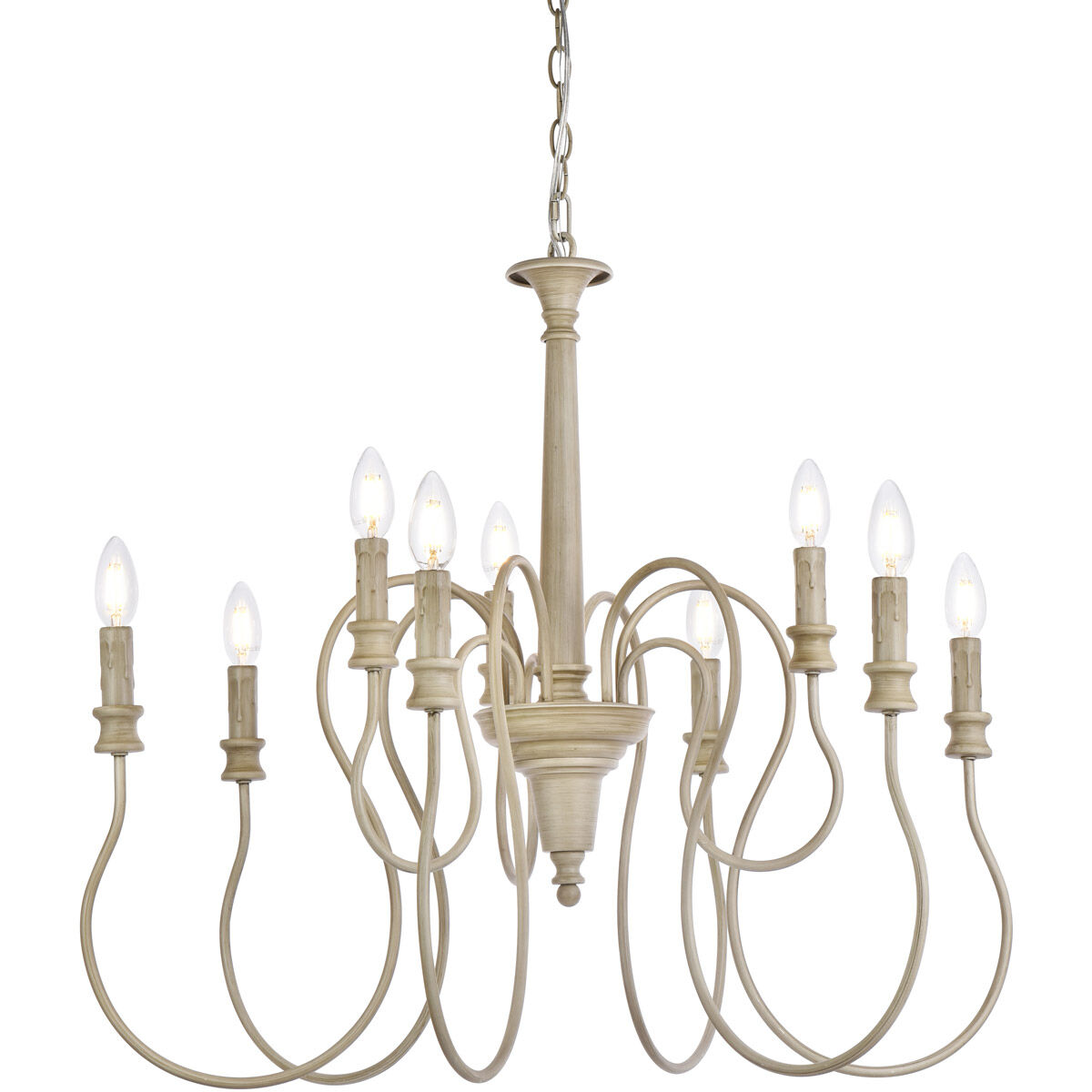 Flynx 9 Light 31 inch Weathered Dove Pendant Ceiling Light