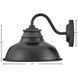 Wallace Outdoor Barn Light in Aged Zinc, Gooseneck