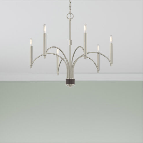 Wisteria 6 Light 26 inch Brushed Nickel Chandelier Ceiling Light