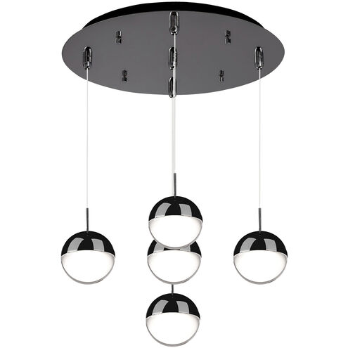 Pluto LED 14.25 inch Black Chrome Multi Pendant Ceiling Light