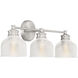Transitional 3 Light 24.25 inch Brushed Nickel Bathroom Vanity Light Wall Light
