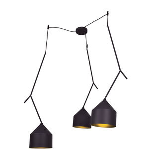 Pizzazz LED 49 inch Black and Gold Pendant Ceiling Light