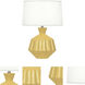 Small Orion 17.63 inch 60 watt Sunset Yellow Accent Lamp Portable Light, Polished Nickel Accents
