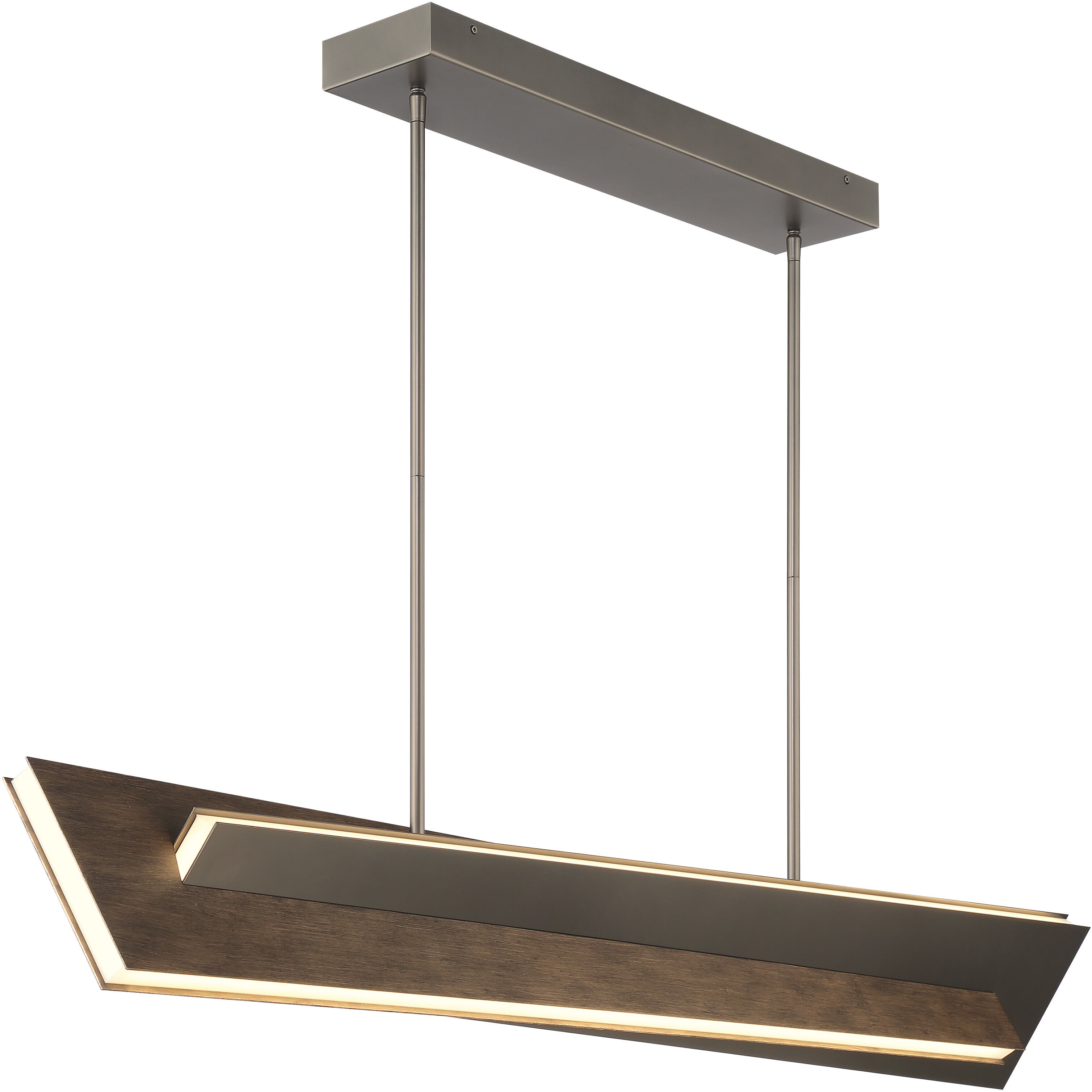 Intersezioni LED 4.25 inch Midnight Iron and Faux Walnut Island Light Ceiling Light